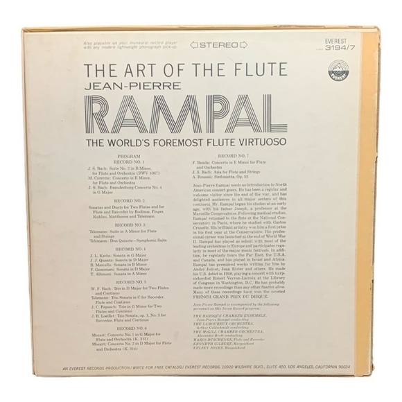 LP Jean-Pierre Rampal - The Art Of The Flute Vinyl Record - Picture 2 of 2